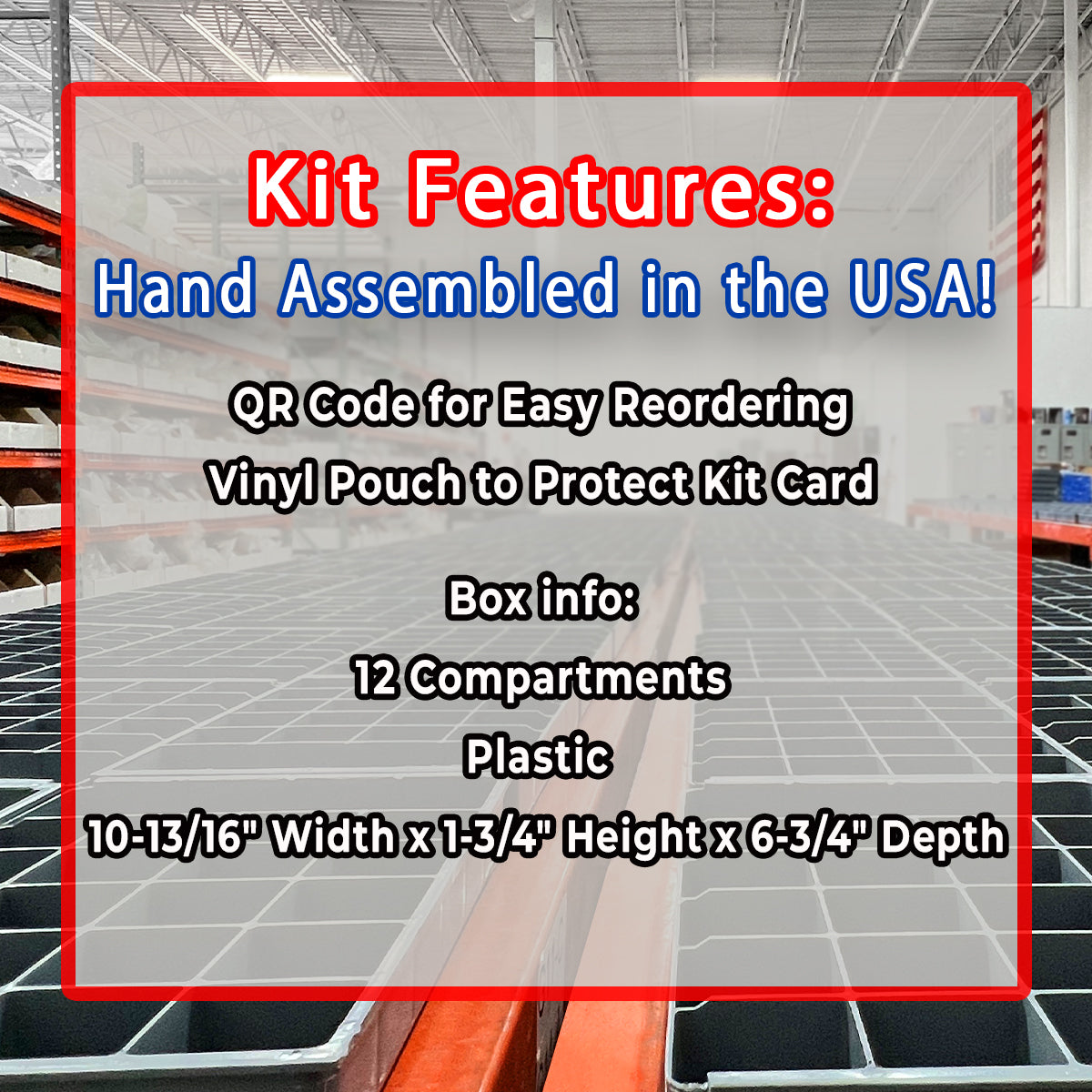 Assortment Kit #643 (109Pcs.) M12-1.75 Class 10.9 Hex Cap Screws, Hex & Nylon Nuts, Flat & Lock Washers - Zinc Plated