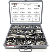 7/16"-20 Fine 18-8 Stainless Steel Hex Cap Screws, Nuts, & Washers - 264 PCS