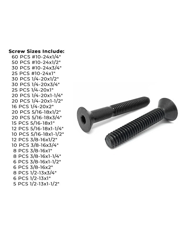 Alloy Flat Socket Head Cap Screws Black Oxide - 453 pcs