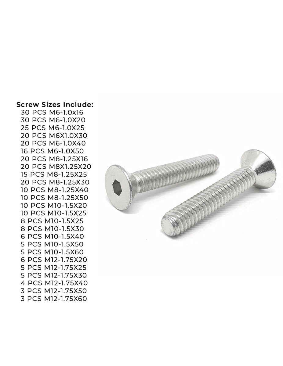 Metric A4-70 Stainless Steel Flat Socket Screws - 304 PCS