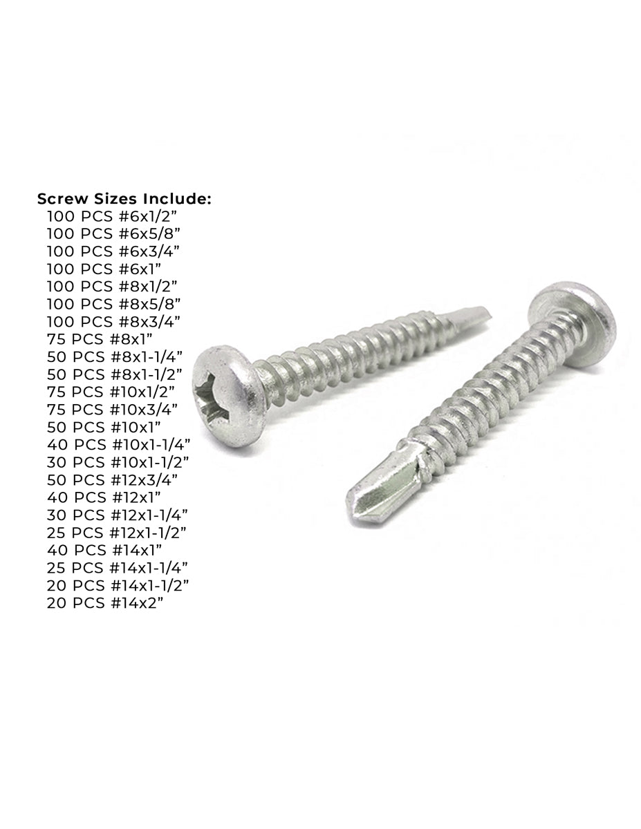 Phillips Pan Head Self Drilling Sheet Metal Screws Stainless  - 1421 PCS