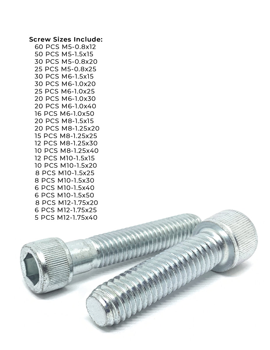 Metric CL12.9 Socket Head Cap Screws Zinc Clear Coarse Thread - 453 pcs
