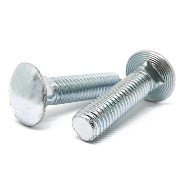 M6-1.0x16 Class 4.6 Round Head Carriage Bolts Zinc