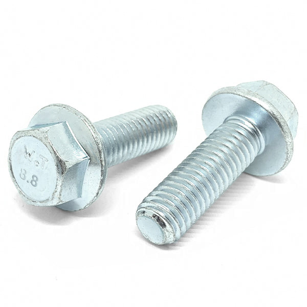 M10-1.5x16 Class 8.8 Hex Flange Bolts Zinc Clear