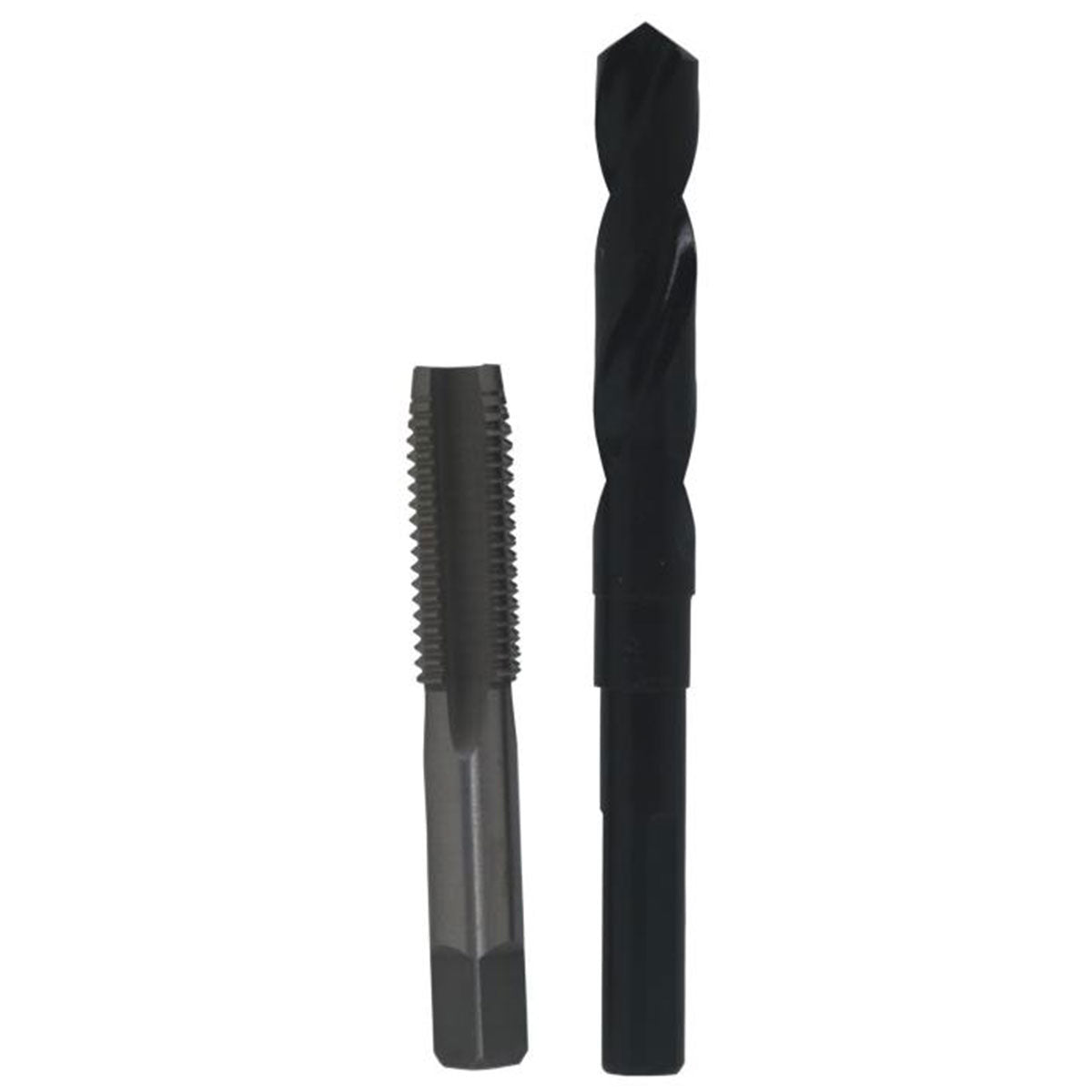 5/8"-18 HSS Plug Tap and 37/64" HSS 1/2" Shank Drill Bit