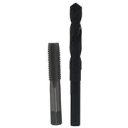 9/16"-18 HSS Plug Tap and 33/64" HSS 1/2" Shank Drill Bit