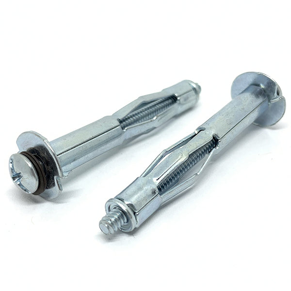3/16" S x2" Hollow Wall Drywall Anchor Standard Point Steel Zinc Clear