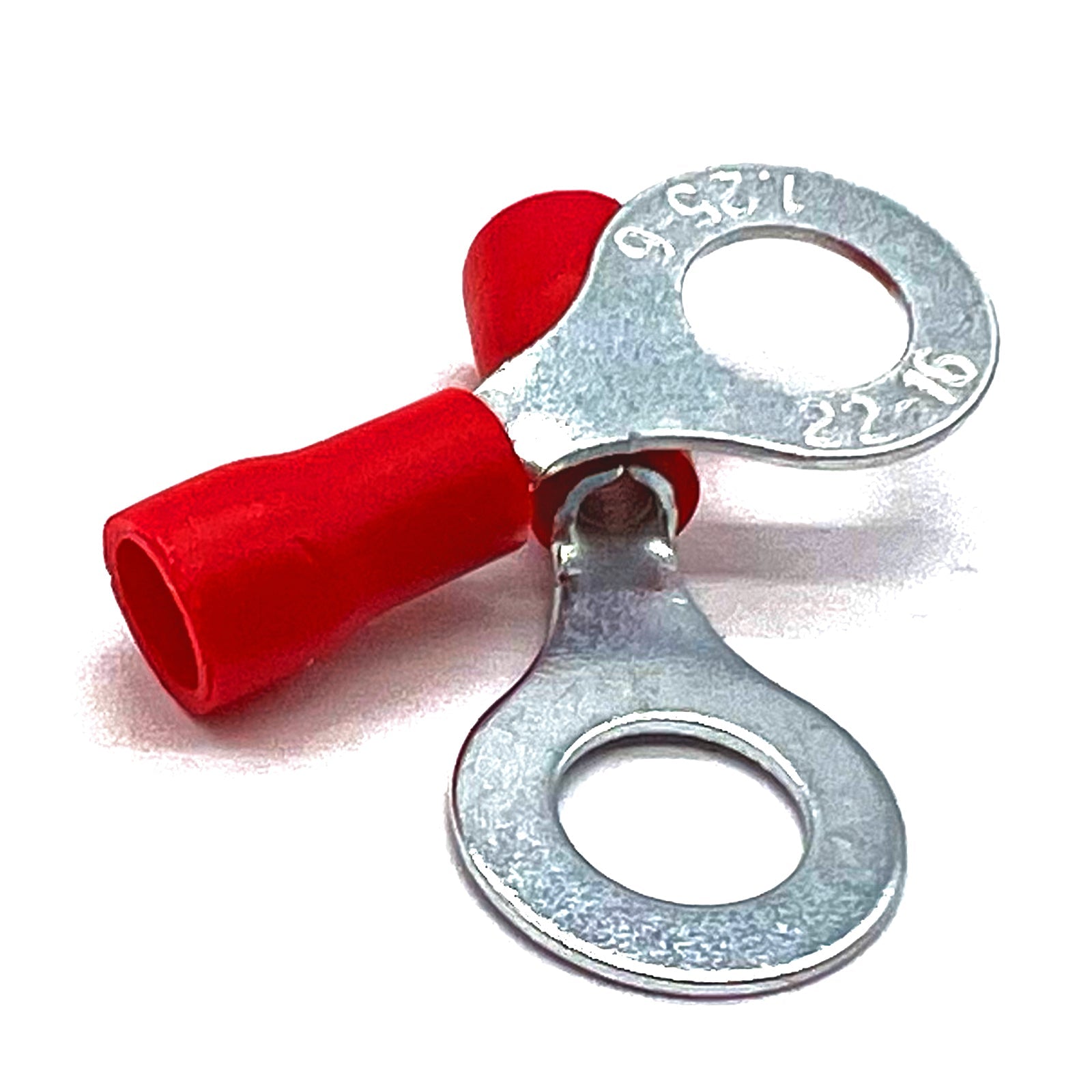 Red PVC/Vinyl #10 Diameter Ring Crimp Connector, AWG 22-16