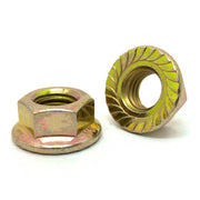 5/8"-11 Grade 8 Serrated Hex Flange Lock Nuts Zinc Yellow