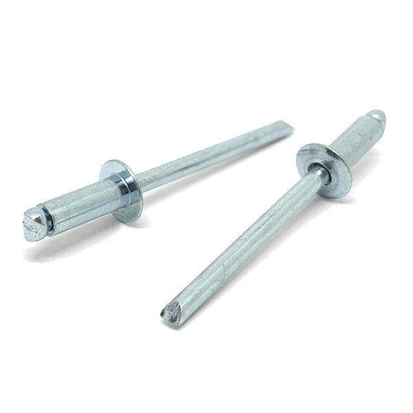 5/32" Dia 3/16"-1/4" (54) Grip - Dome Head Blind Rivets Steel/Steel Mandrel Zinc
