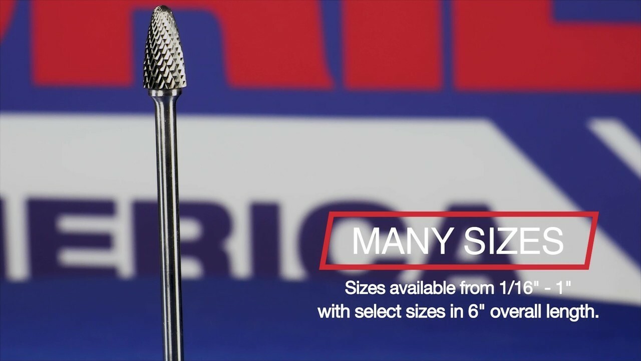 SC-61 3/32" X 3/8" Cylindrical Carbide Bur 3/32" Shank