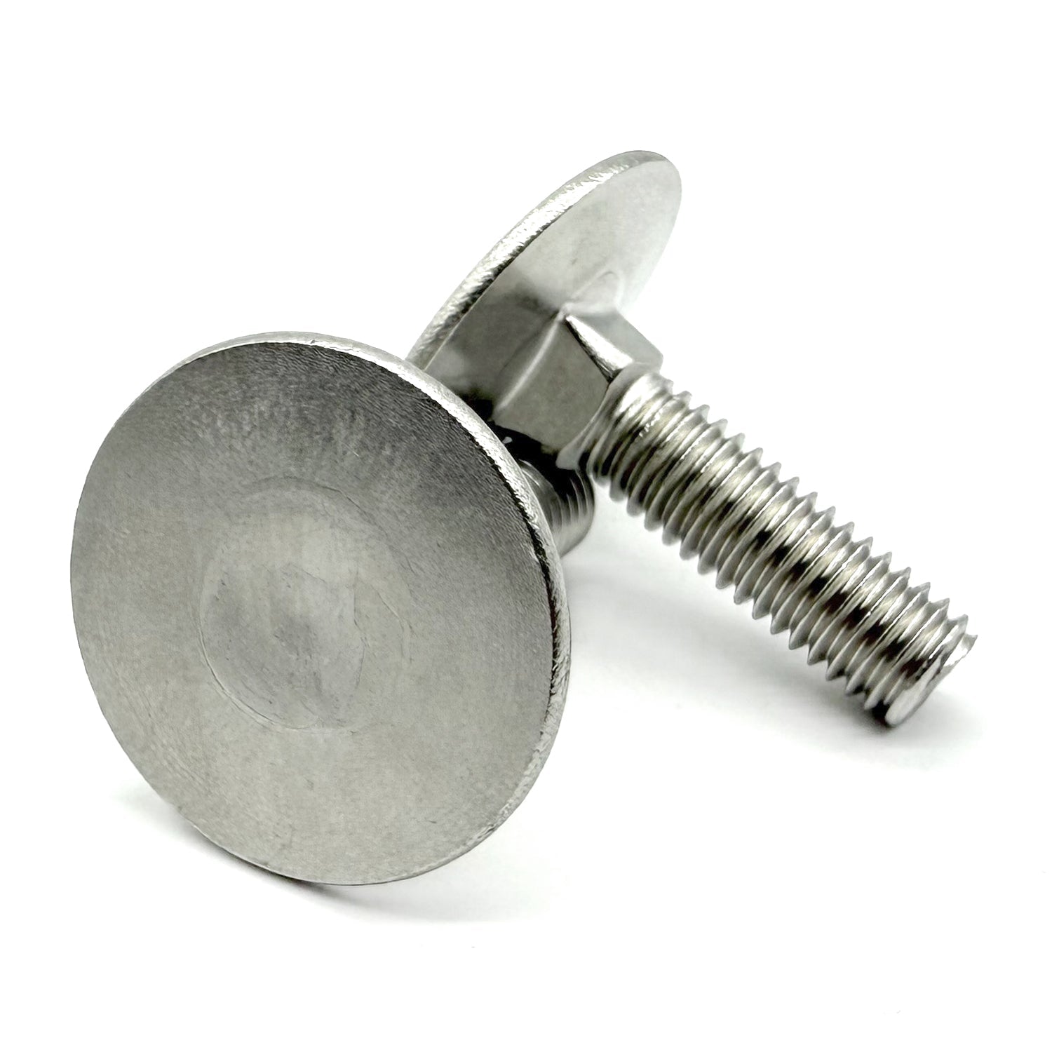 3/8"-16x2-1/2" Stainless Steel Round Head Square Neck Elevator Bolt