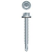 #12 Strong-Point Hex Washer Head w/Washer 12-14 x 1-1/4, Zinc