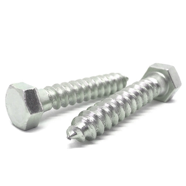 1/4-10x2" Hex Lag Screws A307 Grade A Zinc