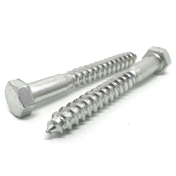 1/4-10x6" Hex Lag Screws A307 Grade A Zinc