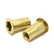 #10-32 UNC (.020-.130) Steel Hex Rivet Nut Zinc Yellow