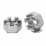 7/16"-14 Steel Slotted Hex Nuts Plain & Oil