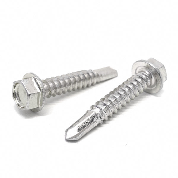 #14x1-3/4" Stainless Steel Unslotted Hex Washer Head #3 Point Self Drilling Screws