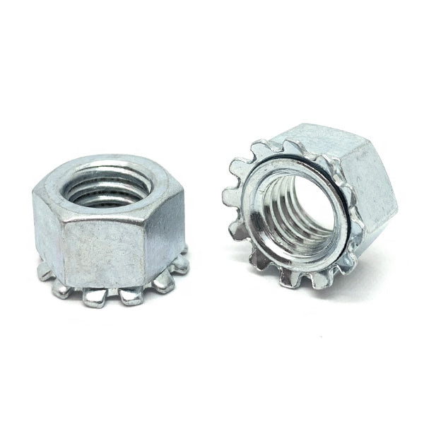 1/4"-28 Steel K Lock Nuts Zinc Clear