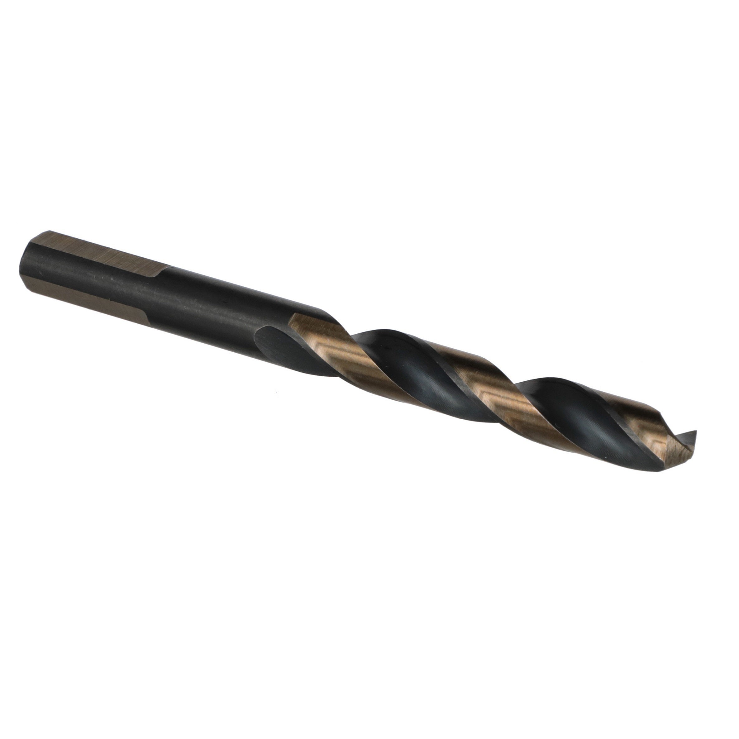 25/64" HSS Black & Gold KFD Split Point Mechanics Length Drill Bit with 3-Flat Shank