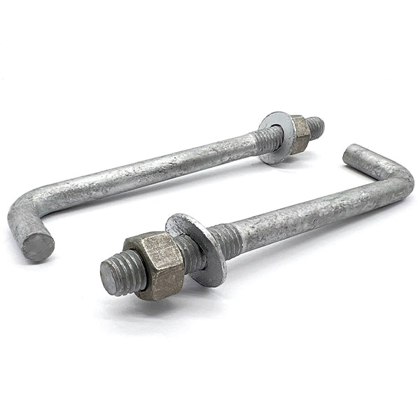 5/8"x12"x2"x3" L Shaped Anchor Bolts with Nuts and Washers Galvanized