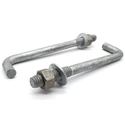 1/2"x8"x1-1/4"x1-3/4" L Shaped Anchor Bolts with Nuts and Washers Galvanized