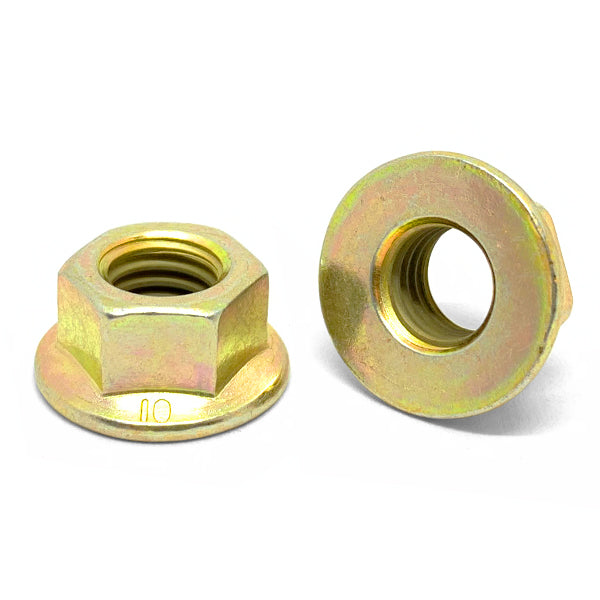 M10-1.5 Class 8 Hex Flange Nuts Zinc Yellow