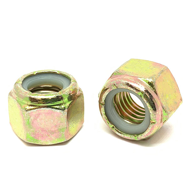 3/8"-24 Grade 8 Hex Nylon Insert Lock Nuts Zinc Yellow