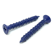 1/4x3-3/4" Phillips Flat Head Concrete Screws Piercing Point Blue Finish