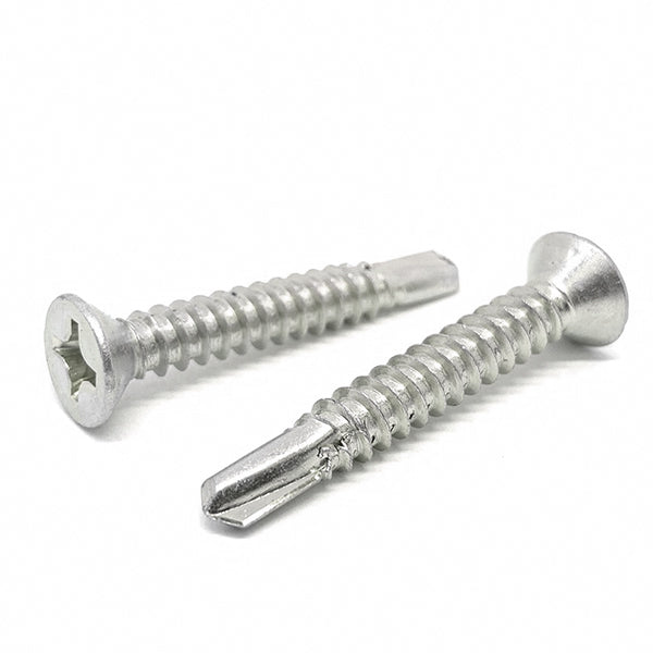 #6x1-1/4"  Stainless Steel Phillips Flat Head #2 Point Self Drilling Screws