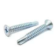 #10x1" Phillips Flat Head #3 Point Self Drilling Sheet Metal Screws Zinc