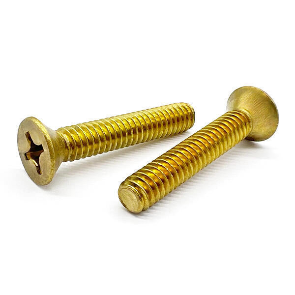 #10-32x2" Brass Phillips Flat Head Machine Screws