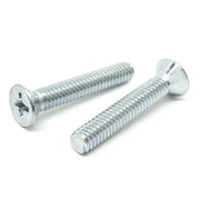 M4-0.7x40 Phillips Flat Head Machine Screws Steel Zinc