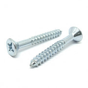 #12x1" Phillips Flat Head Wood Screws Zinc Clear