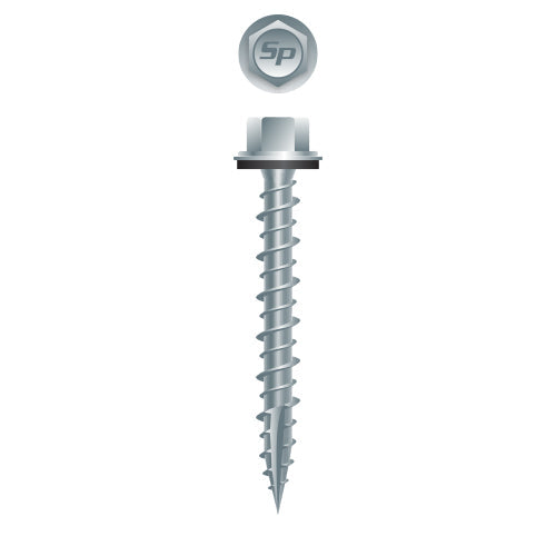 #10 Hi-Strong-Point Hex Washer Head w/ Washer 10-14 x 2, Hi-Low, Type '17', Strong-Shield