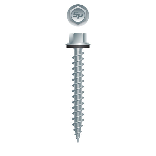 #9 Hi-Strong-Point Hex Washer Head w/ Washer 9-15 x 2, Type 'S', Strong-Shield