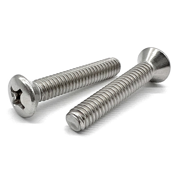 #12-24x1-1/4" 18-8 Stainless Steel Phillips Oval Head Machine Screws