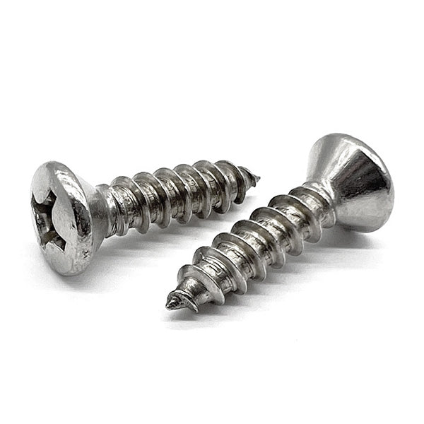 #8x1-3/4" 18-8 Stainless Steel Phillips Oval Head Type A Self Tapping Screws