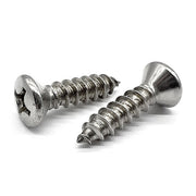 #10x1-3/4" 18-8 Stainless Steel Phillips Oval Head Type A Self Tapping Screws