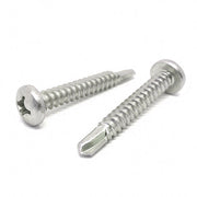 #8x5/8" Stainless Steel Phillips Pan Head #2 Point Self Drilling Screws
