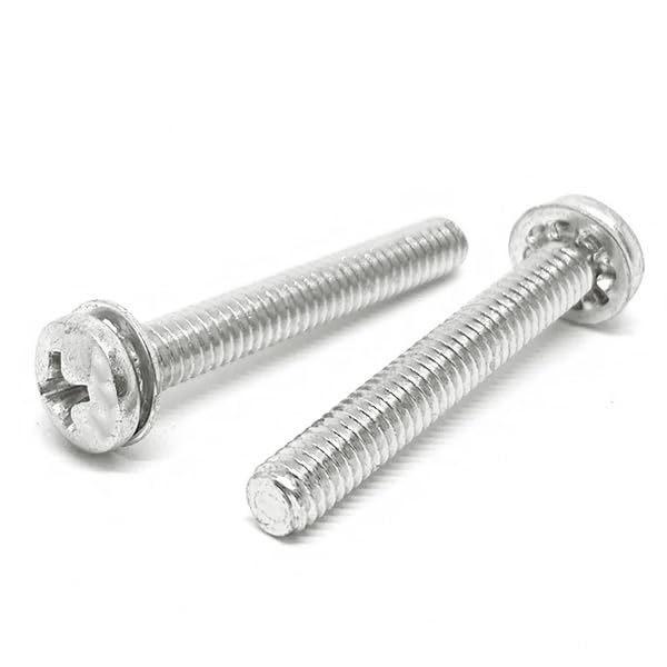 #6-32x3/4" 410 Stainless Steel Internal Tooth Sems Phillips Pan Head Machine Screws