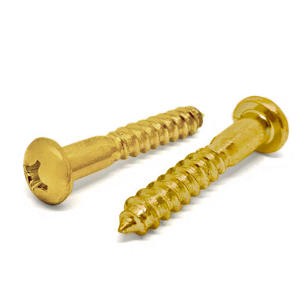 #6x3/4" Brass Phillips Round Head Wood Screws