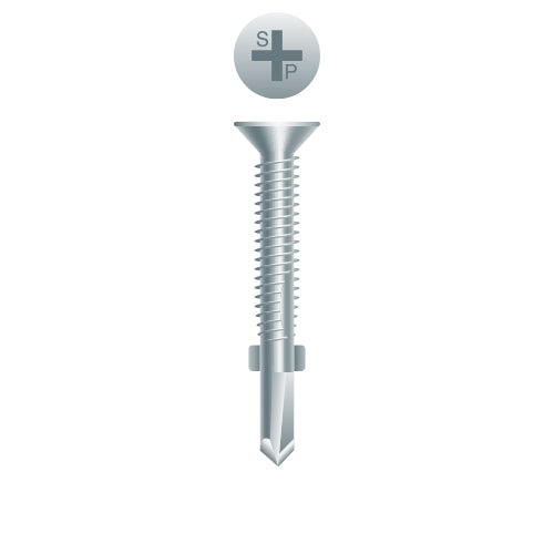 #12 Strong-Point Flat Head Reamer 12-24 x 2-1/2, PH, Zinc Finish