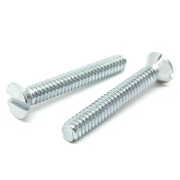 #8-32x2-1/2" Slotted Flat Head Machine Screws Steel Zinc