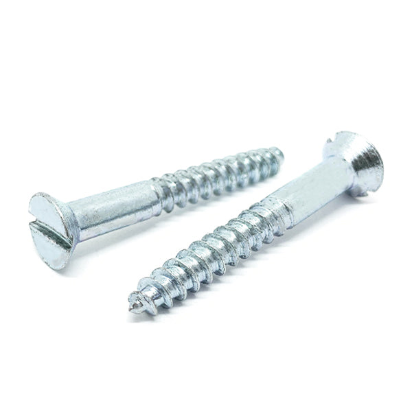 #8x2-1/2" Slotted Flat Head Wood Screws Zinc Clear