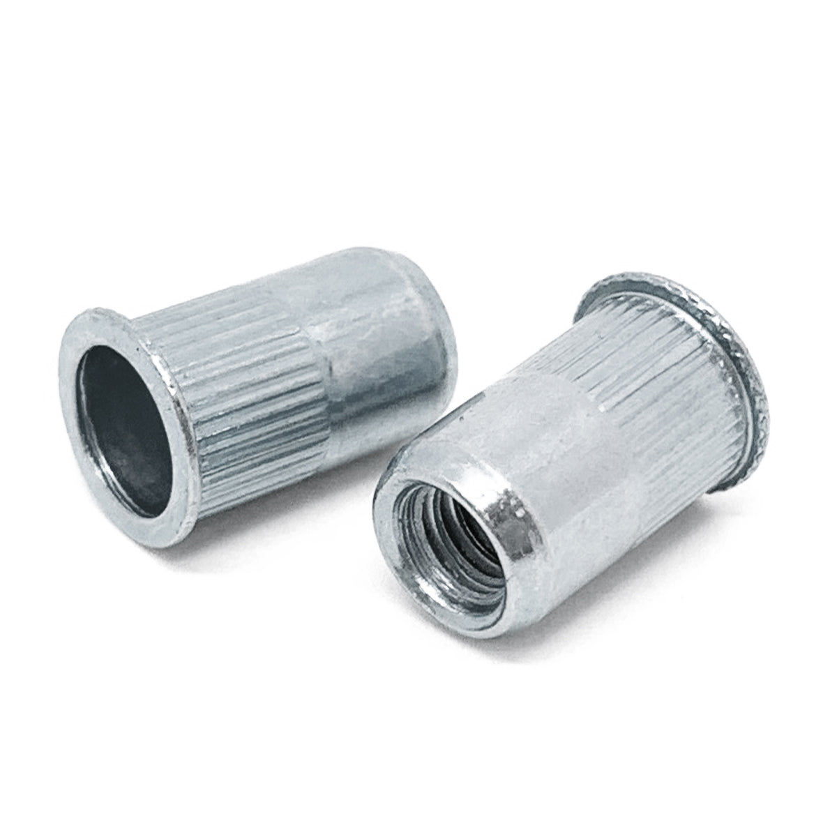 #6-32 L (.080-.130) Aluminum Small Flange Knurled Body Rivet Nut