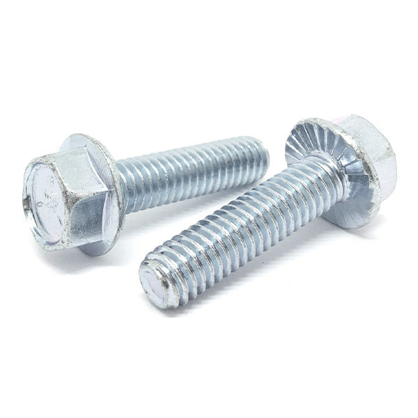 5/8-11x1-3/4" Grade 5 Serrated Hex Flange Bolts Zinc Clear