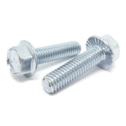1/4-20x3/4" Grade 5 Serrated Hex Flange Bolts Zinc Clear