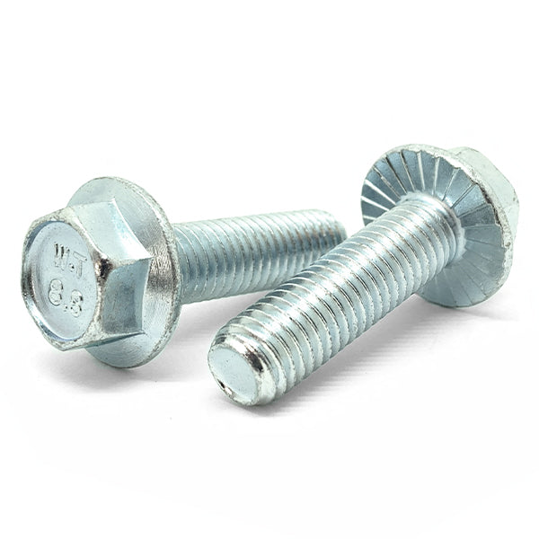 M6-1.0x16 Class 8.8 Hex Serrated Flange Bolts Zinc Clear