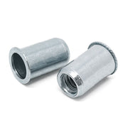 M4-0.7 (.020-.080) Steel Small Flange Smooth Body Rivet Nut Zinc Clear